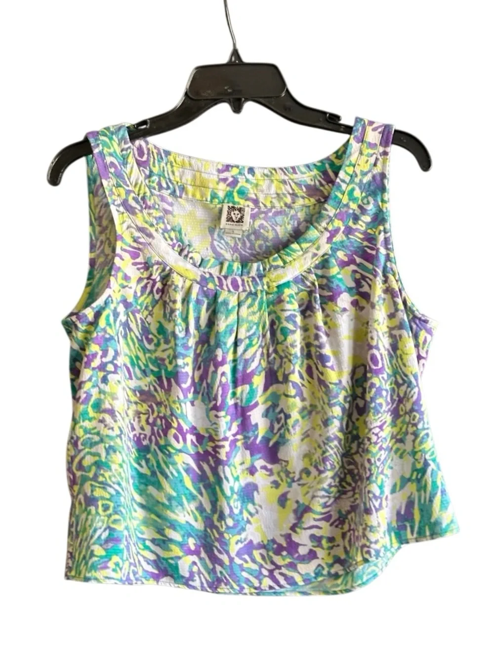 Anne Klein Colorful Abstract Print Sleeveless Tank Top. Size Large